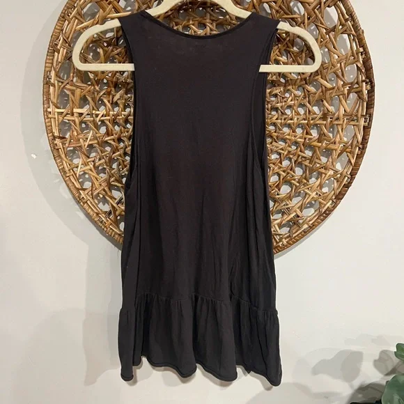 free people long tank size small dark gray 100% cotton - Picture 10 of 11